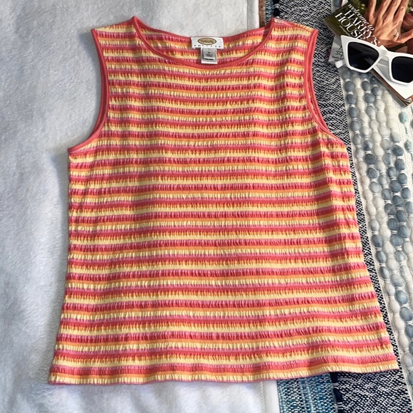 Talbots Shirred Striped Tank Top- MP - Picture 1 of 2